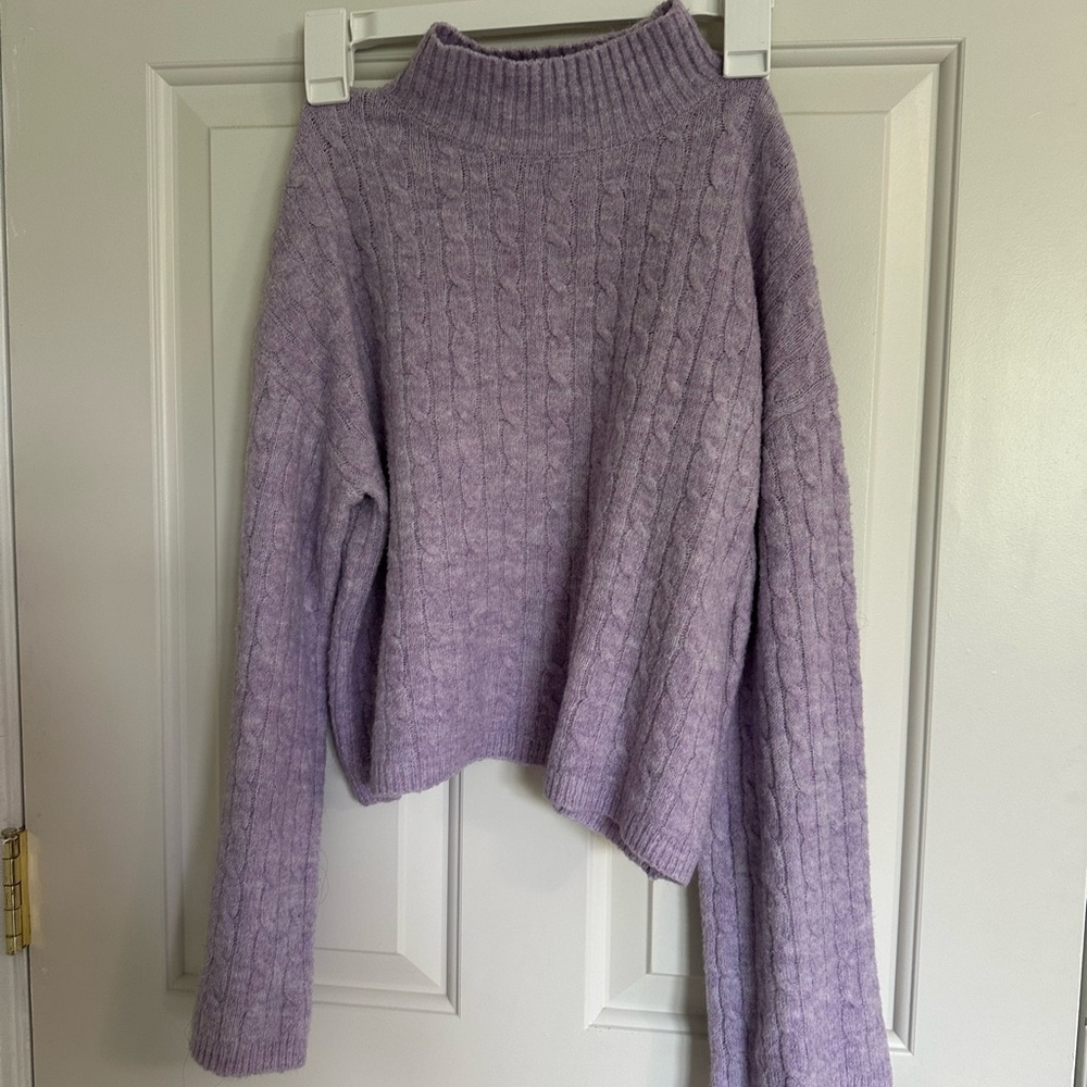 Jessica Simpson Purple Cable Knit Sweater
